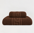 2 pieces Brown Greek Export Bath towels set Bath towel (28x58 inches) and Hand towel (24x40inches)