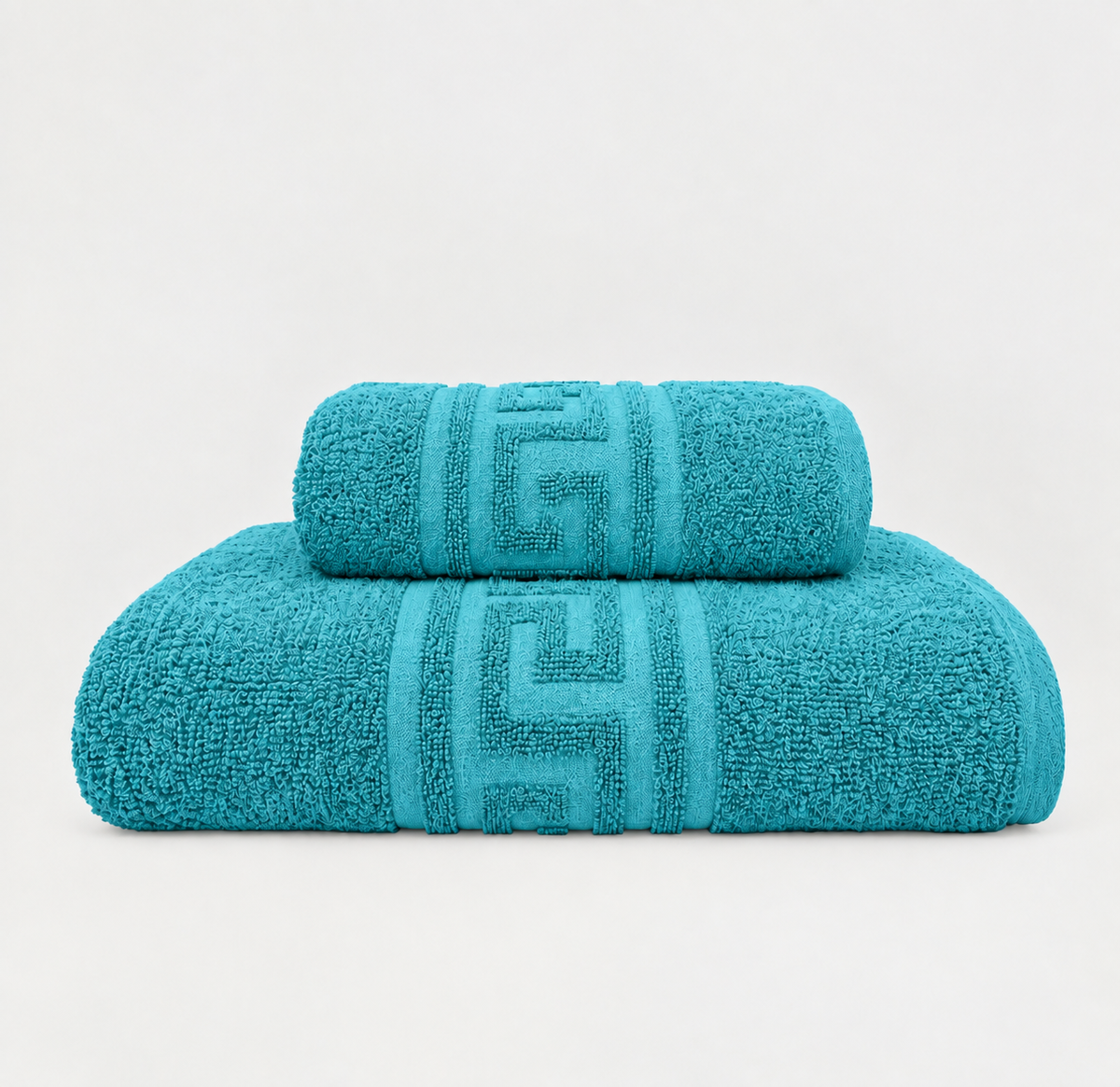 2 pieces Turquoise Greek Export Bath towels set Bath towel (28x58 inches) and Hand towel (24x40inches)