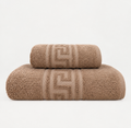 2 pieces Beige Greek Export Bath towels set Bath towel (28x58 inches) and Hand towel (24x40inches)