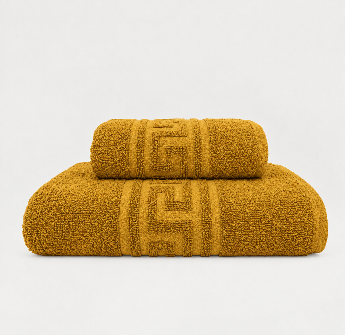 2 pieces Mustard  Greek Export Bath towels set Bath towel (28x58 inches) and Hand towel (24x40inches)