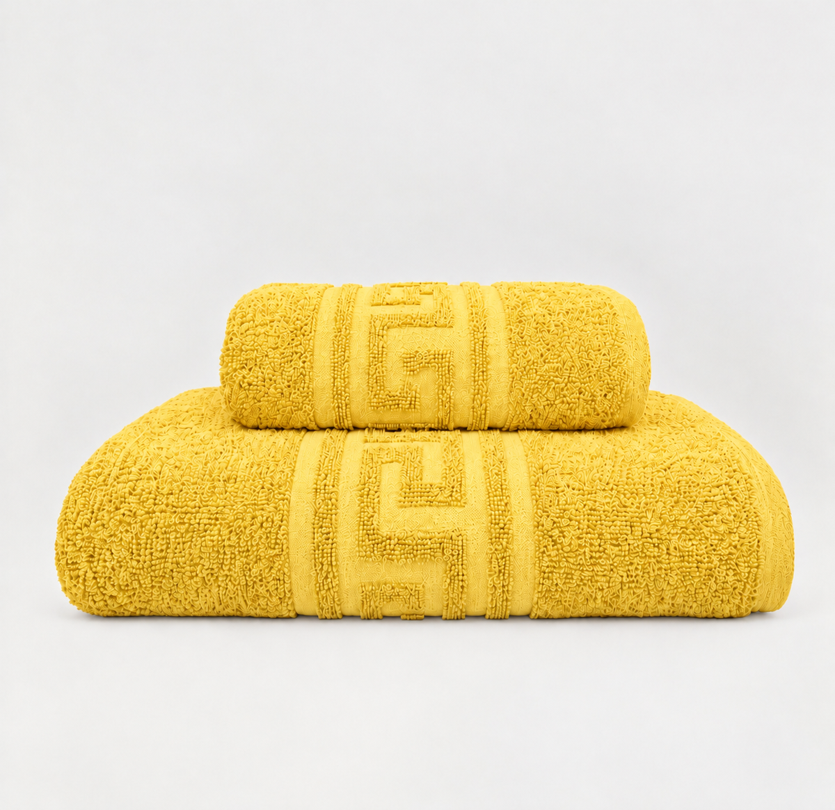 2 pieces Yellow Greek Export Bath towels set Bath towel (28x58 inches) and Hand towel (24x40inches)