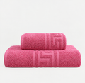 2 pieces pink Greek Export Bath towels set Bath towel (28x58 inches) and Hand towel (24x40inches)